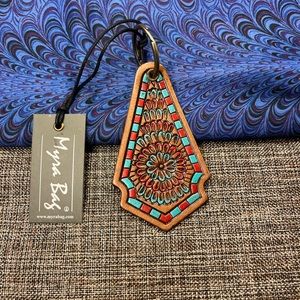 108-OMT Myra Bag Key Fob “A Tale Of The Ages”  Leather  Key Fob S-8785 NWT